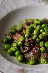 Peas and mushrooms