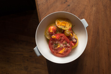 Tomato salad in bowl