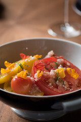 Tomato salad in bowl