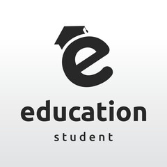 Creative student education logo template design with hat, book, pencil or pen sign.Inspired by graduating students.Logos for universities, colleges of education and schools.