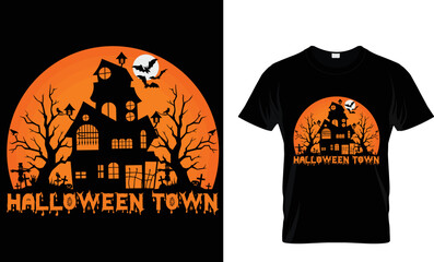 Halloween town halloween t shirt design template 