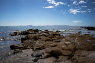 Fototapeta na wymiar South Lanzarote view at Fuerteventura island