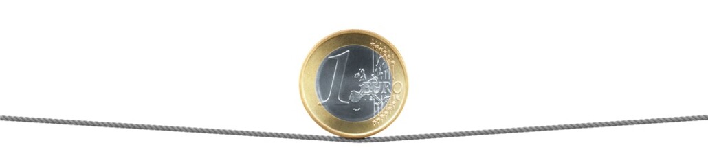 
Money series: euro balancing on the rope.