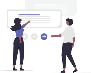 Girl And Boy Discussing Something.