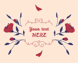 floral greeting card with flowers