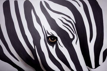 Zebra head on white background. High quality Illustration