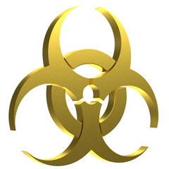 3D rendering illustration of a biohazard symbol