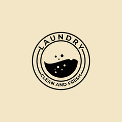 laundry badge logo vector template design
