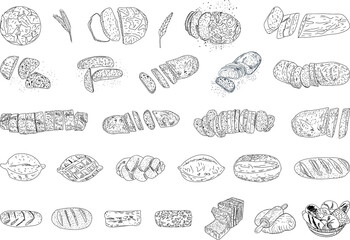 Hand drawn bakery products. Suitable for websites, Social media and layouts, Stickers, Banners, Art and collages, General use cases. png.