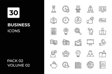 Business icons collection. Set vector line with elements for mobile concepts and web apps. Collection modern icons.