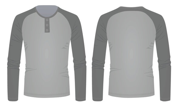 Long Sleeve Grey T Shirt. Vector Illustration