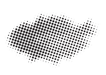 Halftone circle brush dots border. Round border Icon using halftone circle dots raster texture. Vector illustration.
