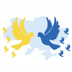 dove of peace for Ukraine, ukrainian map