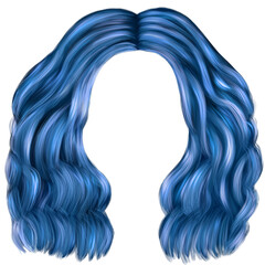 blue hair woman isolated 