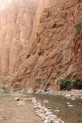 Todra River as it passes through the Todra Gorges in Morocco