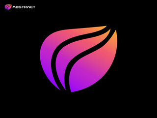 Abstract Logo mark, Gradient app icon logo