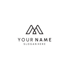 Modern letter M. MM logotype icon design concept Creative minimalist gradient single line logo template isolated on white background. Vector illustration.