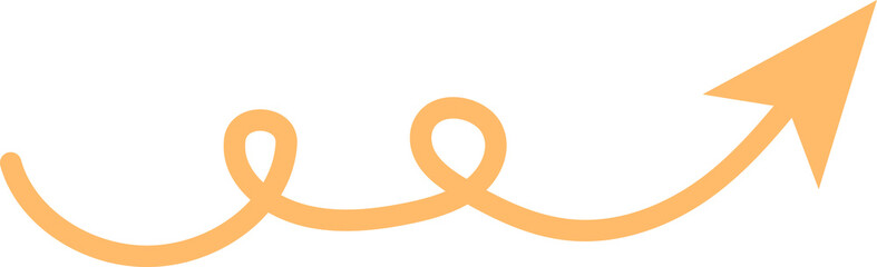 Curved orange arrow spiral sign symbol icon element shape isolated png