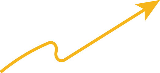 Orange yellow arrow up sign symbol icon element simple plain shape isolated png