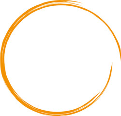 Orange outline circle shape png