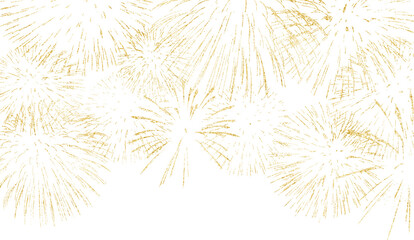 Golden firework texture, thin brush stroke lines. Isolated png illustration, transparent background. Design element for overlay, montage, collage. Happy new year concept.	 - obrazy, fototapety, plakaty