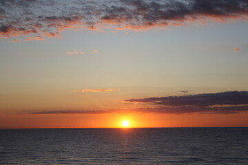 Naklejka na ściany i meble Sunset over the North Sea on the island of Sylt/Germany