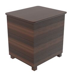 3D rendering illustration of a bedside table