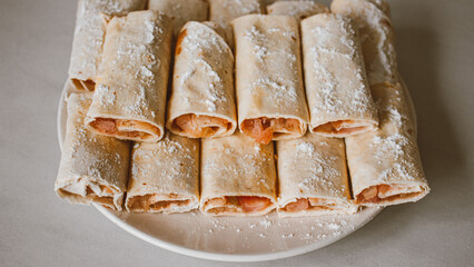 delicious dessert. apple charlotte in pita bread