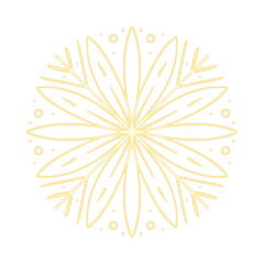 Obraz premium Gold hand drawn Snowflake for Christmas design. Winter Holidays isolated elements