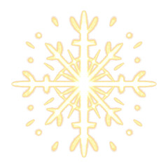 Gold hand drawn Snowflake for Christmas design.  Winter Holidays isolated elements