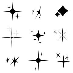 Vector Stars Icon Set, modern, Gen z aesthetic