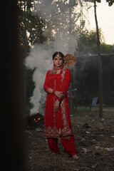 Fototapeta na wymiar punjabi girl wearing traditional dress
