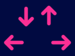 ネオン丸端矢印セット：ピンク