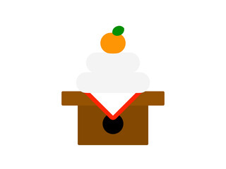 フラット鏡餅アイコン：カラー