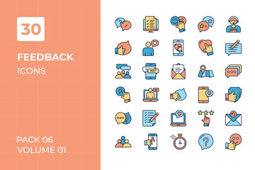 Feedback icons collection. Set vector line with elements for mobile concepts and web apps. Collection modern icons.