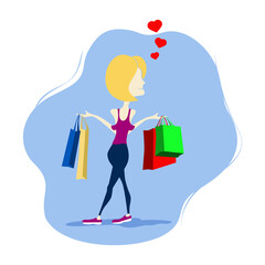 Woman with shopping bags