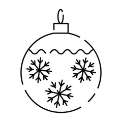 christmas -ball line icon vector. Happy new year and holiday. Christmas tree toys or ball. Decoration
