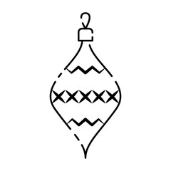 Christmas ball minimal line icon. Decoration graph christmas tree toy and ball vector for websites and mobile minimalistic flat design. Happy new year and holiday. Decoration