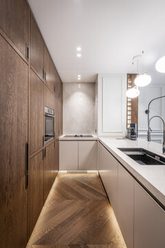 Interior of a luxury kitchen with appliances