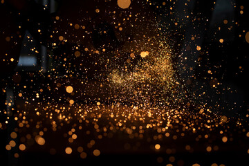 Naklejka premium Sparks from saw. Lots of sparks in dark. Sawing steel.
