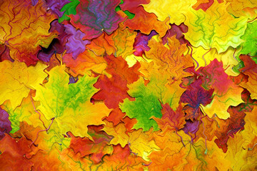 Naklejka na ściany i meble autumn leaves abstract background