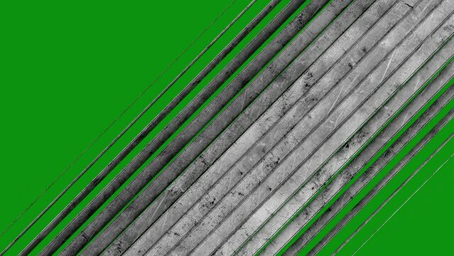 Metal lines transitions on a green screen. Metal line transitions with key color. Color key background.