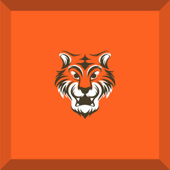 tiger head simple logo for symbol or icon