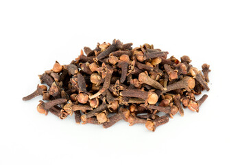 Carnation on a close-up macro as a background and texture. Indian spices for cooking. Carnation seed background with place for text