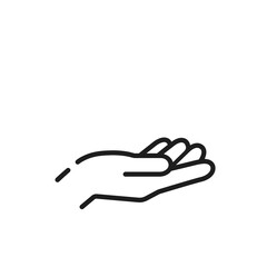 やさしく差し出された人の手のイラスト- シンプルな線アイコン

