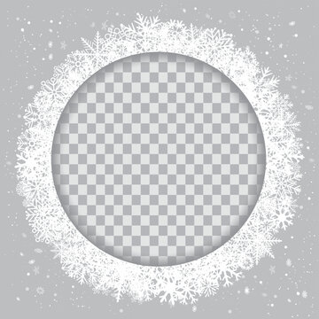 Christmas winter season photo round frame