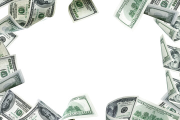 Dollar bill. Washington American cash. Usd money background. Money falling.