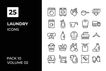 Laundry icons collection. Set vector line with elements for mobile concepts and web apps. Collection modern icons.