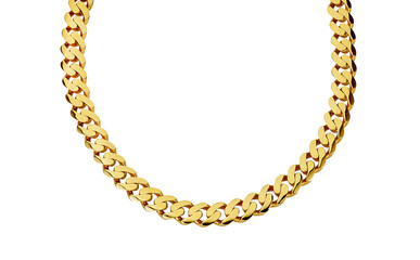 gold jewellry. Gold chain bracelet and necklace isolated - obrazy, fototapety, plakaty