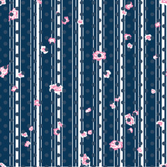 floral clip dot seamless pattern